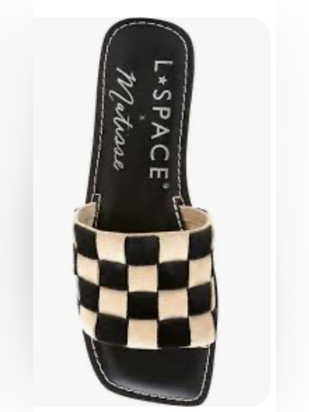 L*Space x Matisse Soleil Woven Suede Slide Sandals.